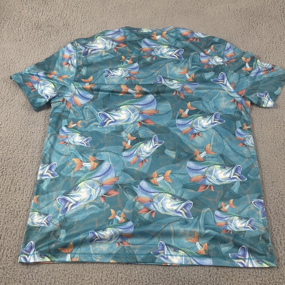 Reel Legends Shirt Mens Large Blue REEL-TEC Fishing Bass Fish Graphic Print - Picture 2 of 11